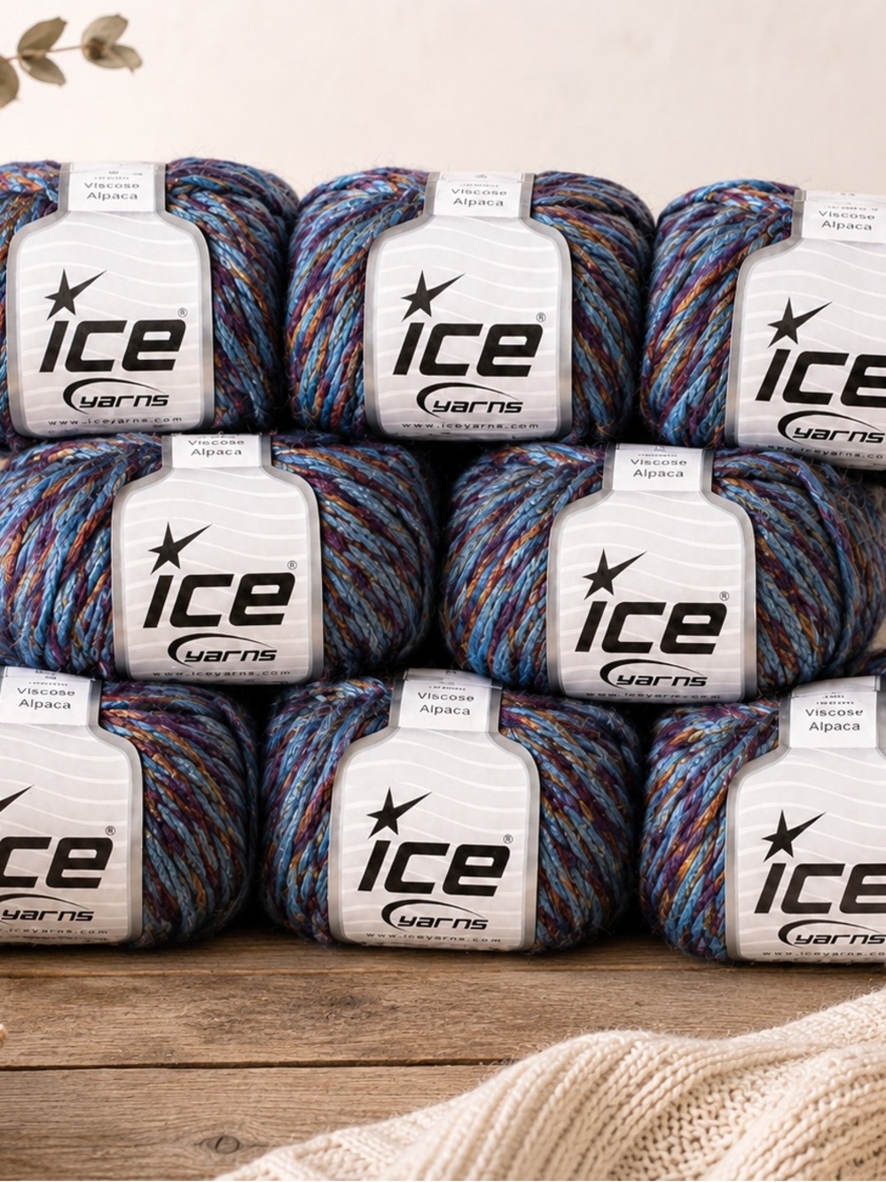 Ice Yarns Multicolor Blue-Brown Variegated Yarn